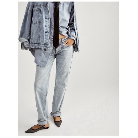 NEW Free People Jules Glitter Mesh Pointed Toe Ankle Strap Flat 9.5, BLACK - Picture 2 of 7